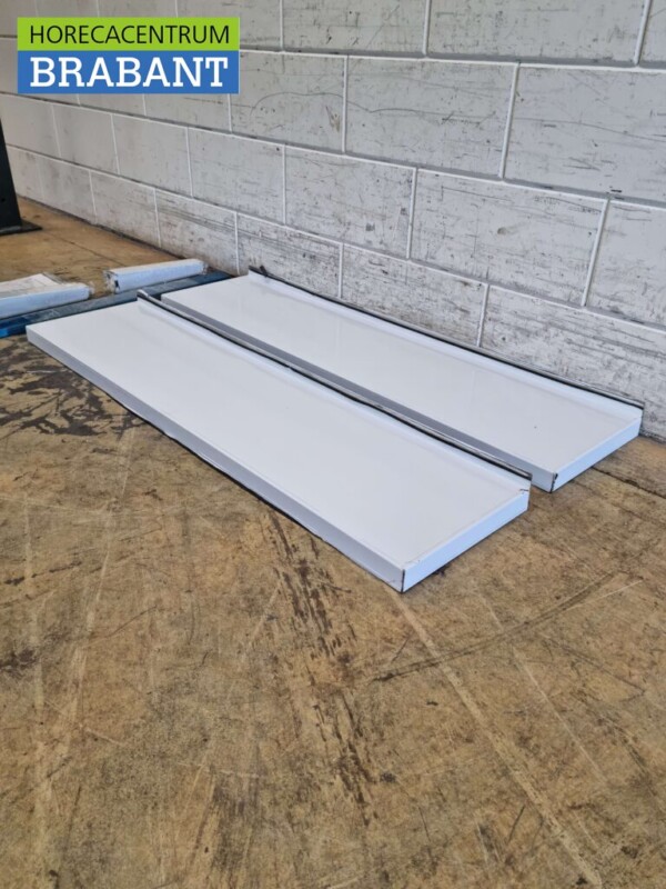 RVS Dubbel Wandschap schap 120 x 30 cm Horeca - Afbeelding 2
