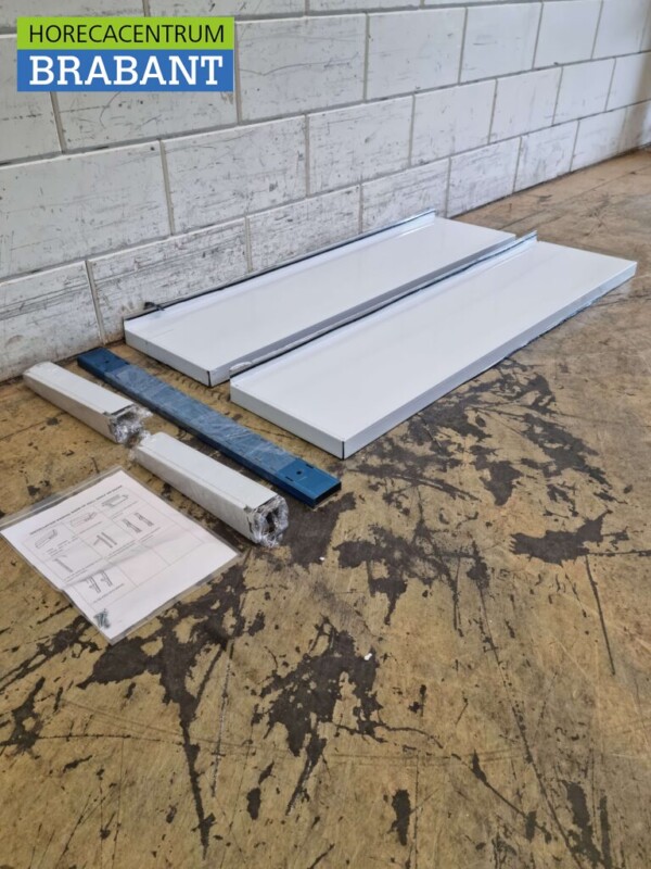 RVS Dubbel Wandschap schap 120 x 30 cm Horeca - Afbeelding 3