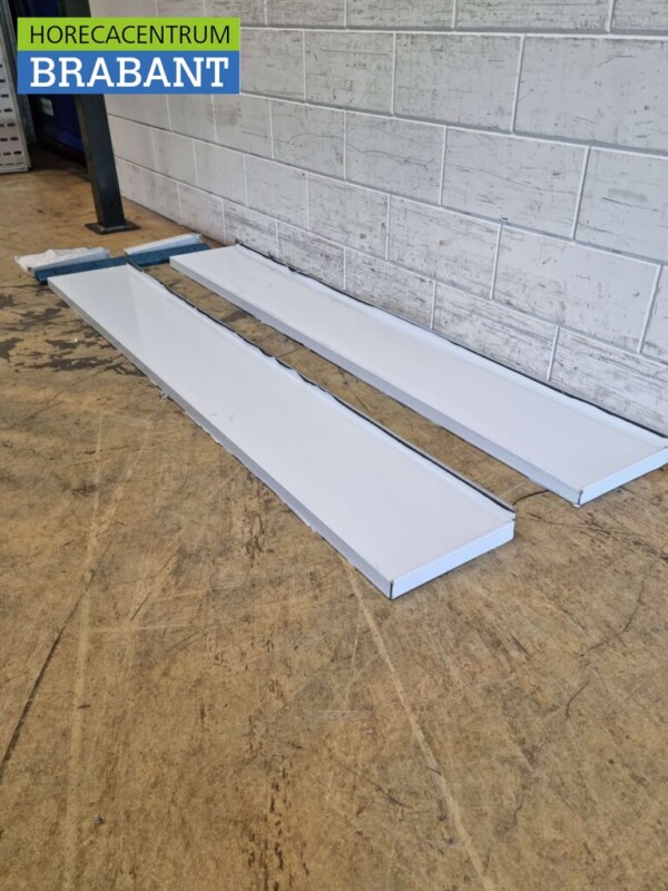 RVS Dubbel Wandschap schap 200 x 30 cm Horeca - Afbeelding 2