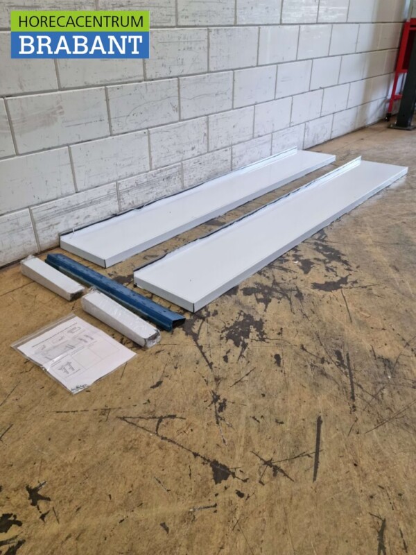 RVS Dubbel Wandschap schap 200 x 30 cm Horeca - Afbeelding 3