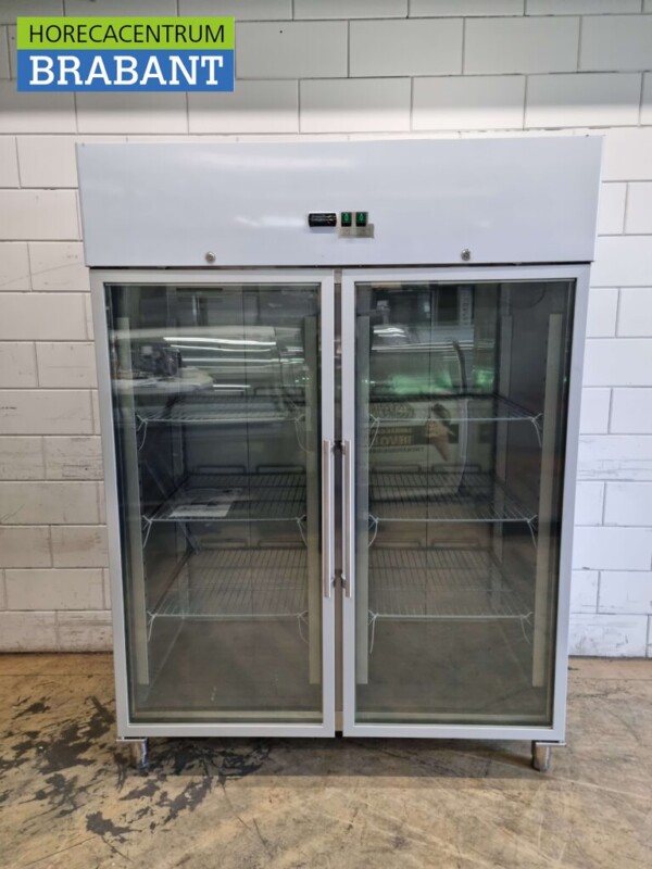 RVS Dubbeldeurs 2-deurs Glasdeur Vriezer Vrieskast 1300 liter 230V Horeca