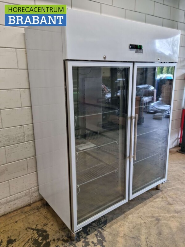 RVS Dubbeldeurs 2-deurs Glasdeur Vriezer Vrieskast 1300 liter 230V Horeca - Afbeelding 3