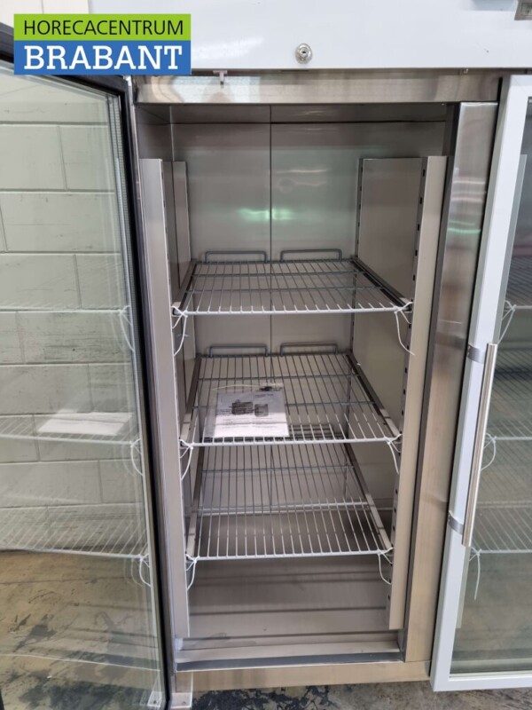 RVS Dubbeldeurs 2-deurs Glasdeur Vriezer Vrieskast 1300 liter 230V Horeca - Afbeelding 4