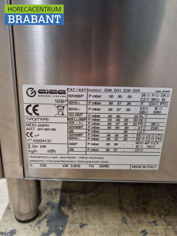 RVS Giga Fastoven Oven Heteluchtoven GSP01 230V Horeca - Afbeelding 7