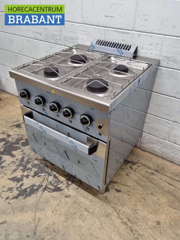 RVS MBM Dexion 4 pits Fornuis Gasfornuis met gasoven oven 70 cm GAS Horeca - Afbeelding 5