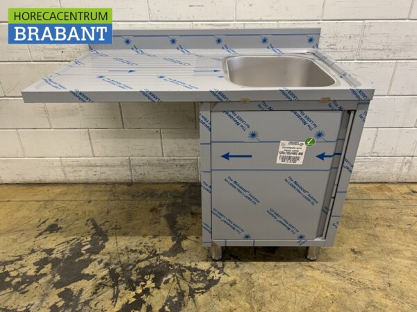 RVS Spoeltafel Spoelbak klapdeur 120 cm Horeca