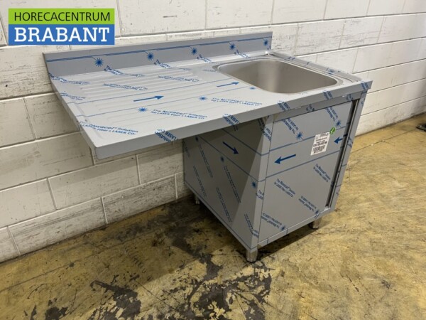 RVS Spoeltafel Spoelbak klapdeur 120 cm Horeca - Afbeelding 3