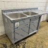 RVS Spoeltafel dubbele spoelbakken schuifdeuren Premium-line 180 cm Horeca - Afbeelding 3