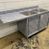 RVS Spoeltafel dubbele spoelbakken schuifdeuren Premium-line 180 cm Horeca - Afbeelding 3