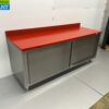 RVS Polyethyleen PE Werkkast Kast Snijtafel Premium-line 2 schuifdeuren 200 cm Horeca Slagerij - Afbeelding 2