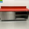 RVS Polyethyleen PE Werkkast Kast Snijtafel Premium-line 2 schuifdeuren 200 cm Horeca Slagerij - Afbeelding 4