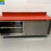 RVS Polyethyleen PE Werkkast Kast Snijtafel Premium-line 2 schuifdeuren 200 cm Horeca Slagerij - Afbeelding 5