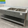 RVS Spoeltafel dubbele spoelbakken Premium-line Gelast model 200 cm Horeca - Afbeelding 2