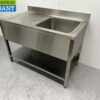 RVS Spoeltafel spoelbak Premium-line Gelast model 120 cm Horeca - Afbeelding 2