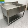 RVS Spoeltafel spoelbak Premium-line Gelast model 120 cm Horeca - Afbeelding 3