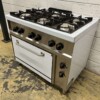 RVS Giga 6 pits Fornuis Gasfornuis met elektrische oven 100 cm GAS/400V Horeca - Afbeelding 2