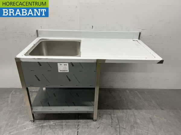 RVS Spoeltafel Spoelbak Gelast model Premium-line 140 cm Horeca
