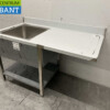 RVS Spoeltafel Spoelbak Gelast model Premium-line 140 cm Horeca - Afbeelding 2