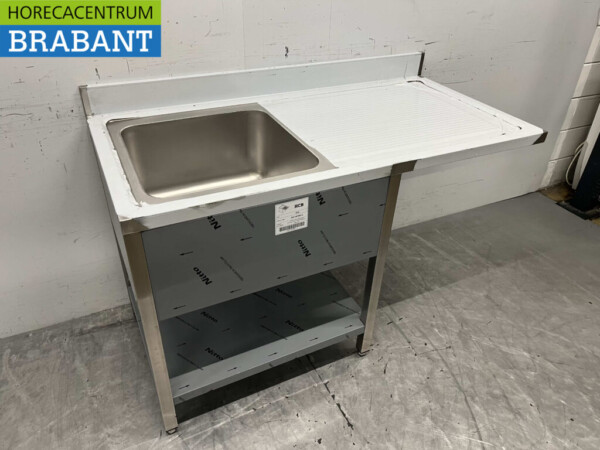 RVS Spoeltafel Spoelbak Gelast model Premium-line 140 cm Horeca - Afbeelding 3