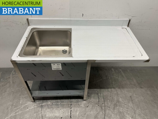 RVS Spoeltafel Spoelbak Gelast model Premium-line 140 cm Horeca - Afbeelding 4