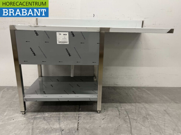 RVS Spoeltafel Spoelbak Gelast model Premium-line 140 cm Horeca - Afbeelding 5