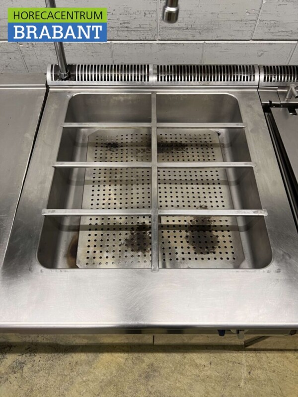 RVS Electrolux Baklijn Dubbele friteuse Doorkookplaat Bain marie Braadslede 440 cm GAS Horeca - Afbeelding 7