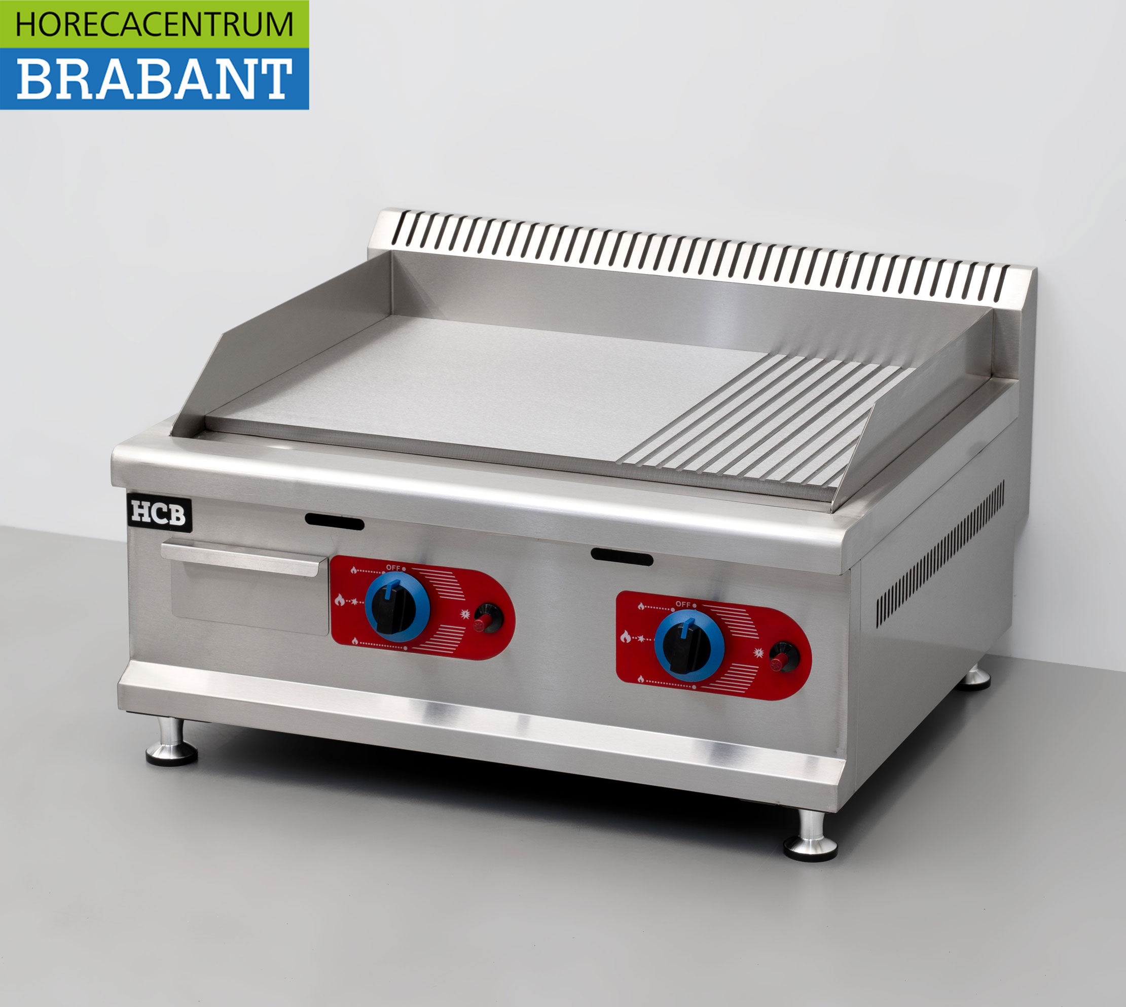 HCB RVS Bakplaat Grillplaat 1/2 geribbeld 65,5 cm PROPAAN Horeca - Afbeelding 2