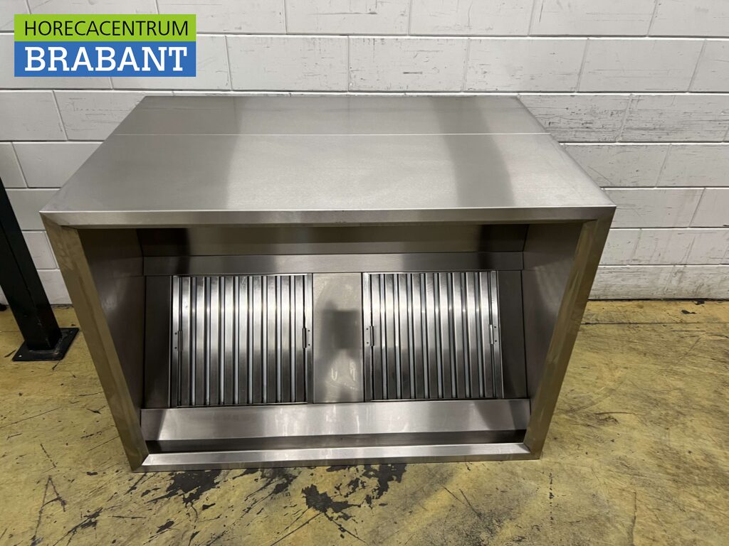 schelp Klant Duplicaat RVS Nu-Air Afzuigkap Dampkap met lamellen filters 140 x 100 cm Doos model  Horeca - Horecacentrum Brabant