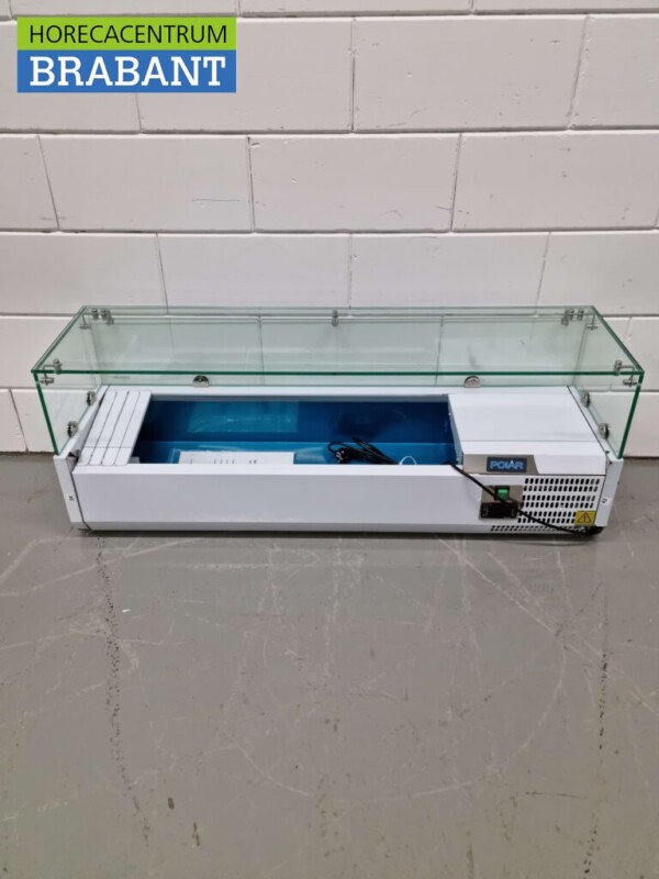 RVS Polar G608 Opzetvitrine Opzet koelvitrine saladière 5 x 1/4 GN 120 cm Horeca