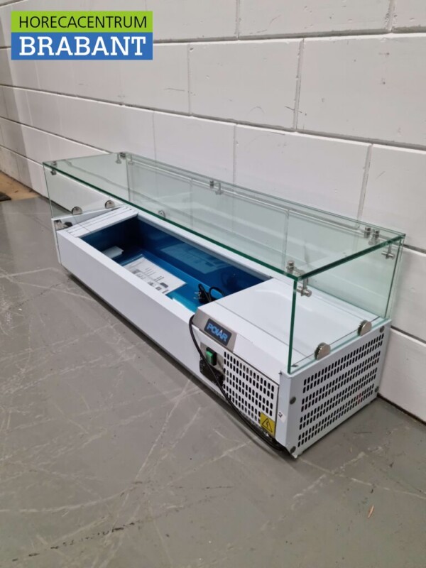 RVS Polar G608 Opzetvitrine Opzet koelvitrine saladière 5 x 1/4 GN 120 cm Horeca - Afbeelding 2