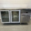 RVS Koelwerkbank 2 glasdeuren glazen deur 1/1 GN 139 cm 230V Horeca