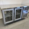 RVS Koelwerkbank 2 glasdeuren glazen deur 1/1 GN 136 cm 230V Horeca - Afbeelding 3