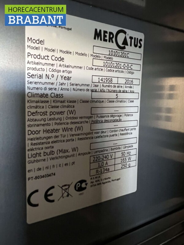 RVS Mercatus Koelwerkbank 4 laden 147 cm 230V Horeca - Afbeelding 7