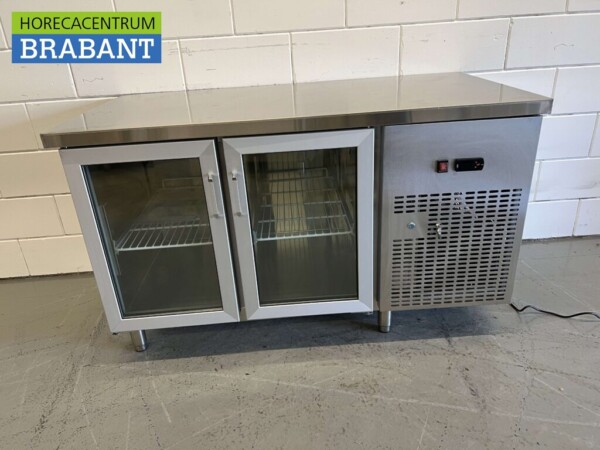 RVS Koelwerkbank 2 glasdeuren glazen deur 1/1 GN 139 cm 230V Horeca - Afbeelding 6