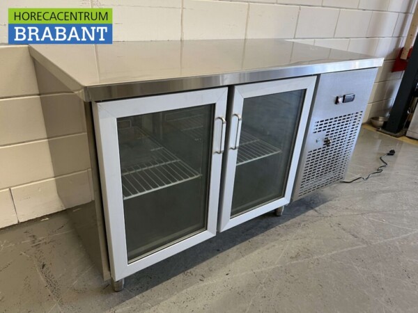 RVS Koelwerkbank 2 glasdeuren glazen deur 1/1 GN 139 cm 230V Horeca - Afbeelding 8