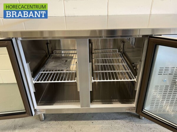 RVS Koelwerkbank 2 glasdeuren glazen deur 1/1 GN 139 cm 230V Horeca - Afbeelding 9