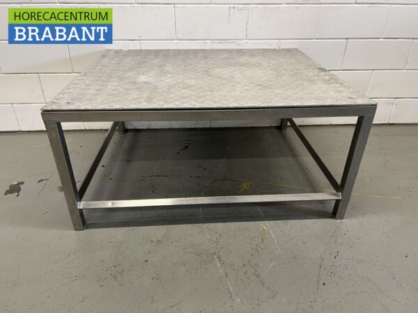 RVS Plateau tafel 120 x 100 x 56 Horeca