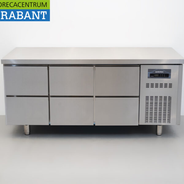 RVS Coreco Premium koelwerkbank 6 laden 1/1 gastronorm 179,5 cm Horeca