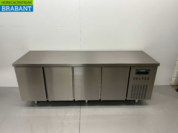 RVS Coreco Premium koelwerkbank 4 deuren 1/1 gastronorm 224,5 cm Horeca