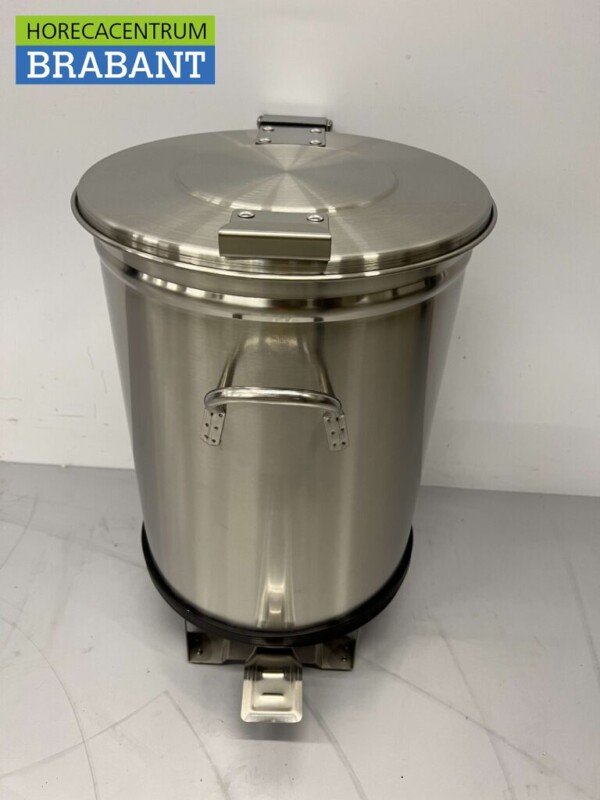 RVS Prullenbak afvalbak vuilnisbak met voetbediening 50 liter Horeca