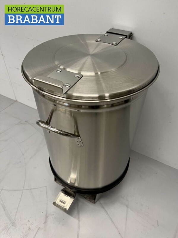 RVS Prullenbak afvalbak vuilnisbak met voetbediening 50 liter Horeca - Afbeelding 3