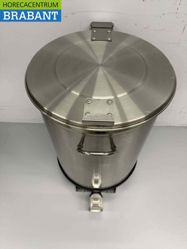 RVS Prullenbak afvalbak vuilnisbak met voetbediening 100 liter Horeca - Afbeelding 2