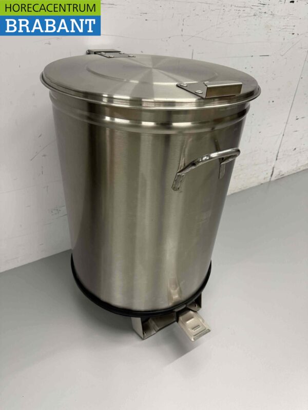 RVS Prullenbak afvalbak vuilnisbak met voetbediening 100 liter Horeca - Afbeelding 3