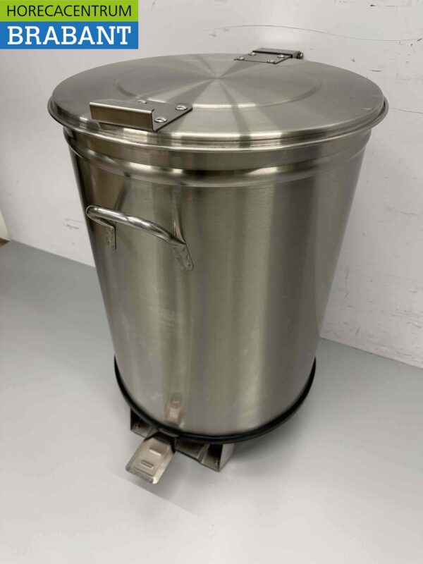 RVS Prullenbak afvalbak vuilnisbak met voetbediening 100 liter Horeca - Afbeelding 4