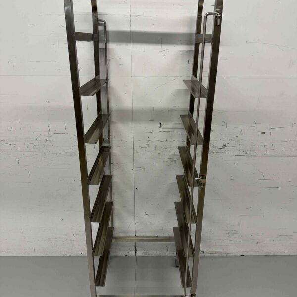 RVS Regaalwagen voor 7 waskratten waskorven 50 x 50 cm Horeca