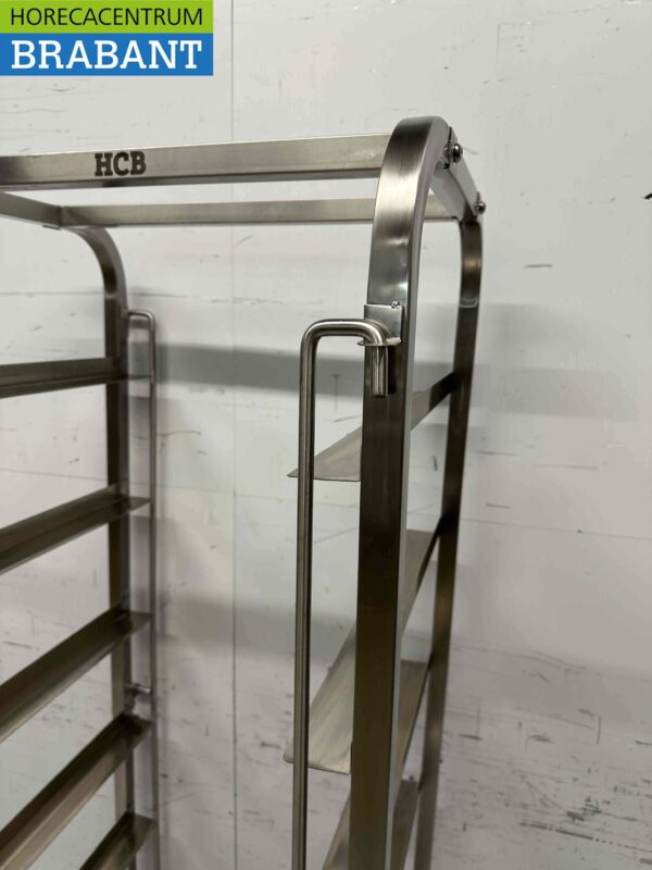 RVS Regaalwagen voor 7 waskratten waskorven 50 x 50 cm Horeca - Afbeelding 4