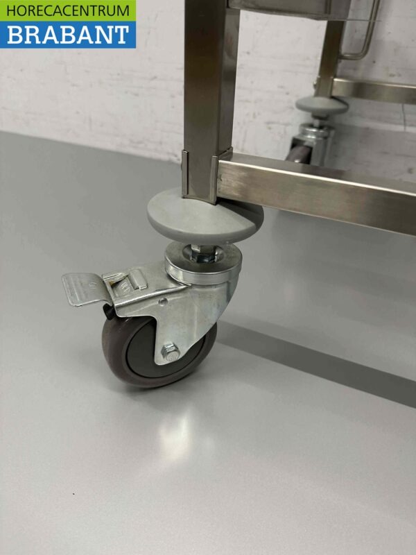 RVS Regaalwagen voor 7 waskratten waskorven 50 x 50 cm Horeca - Afbeelding 5
