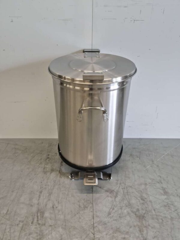 RVS Saro prullenbak afvalbak met voetpedaal 50 liter Horeca