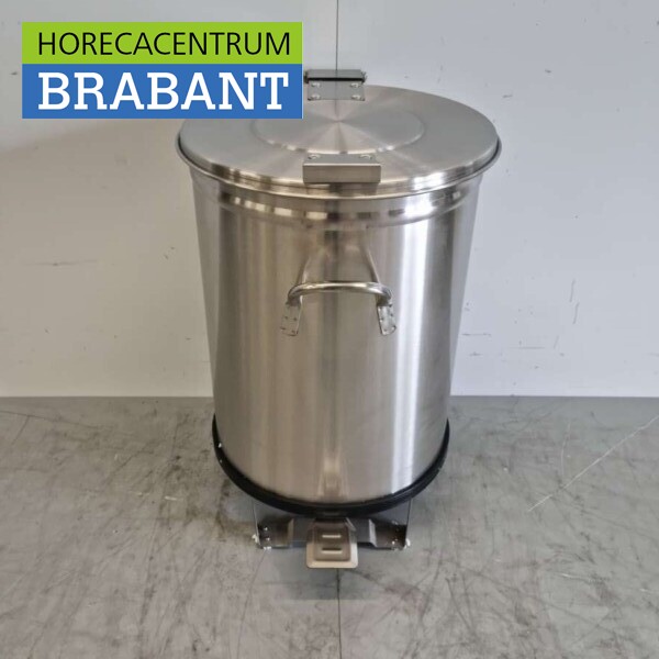 Halloween excuus zelf RVS Saro prullenbak afvalbak met voetpedaal 50 liter Horeca - Horecacentrum  Brabant