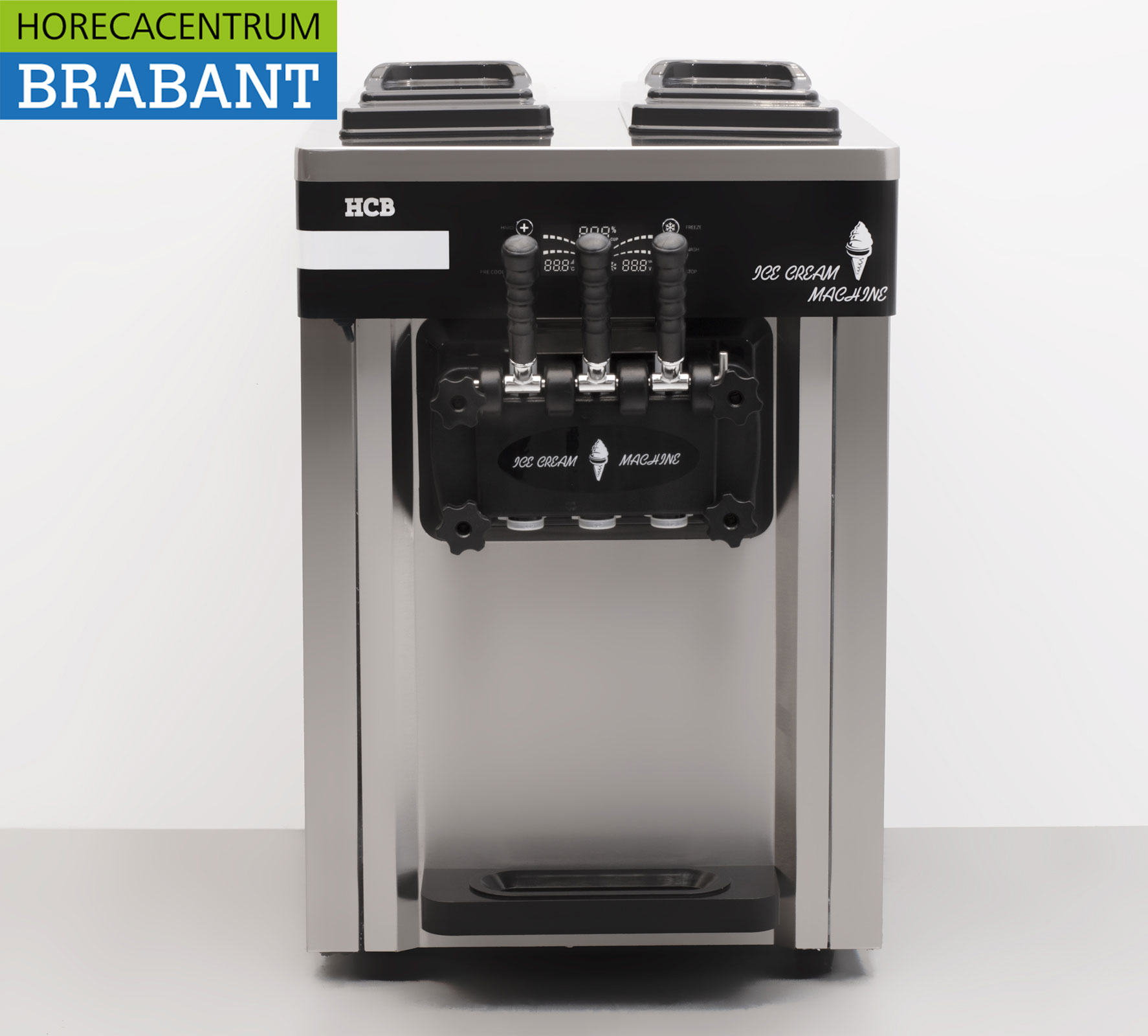 HCB RVS Softijsmachine 2 smaken 230V Horeca